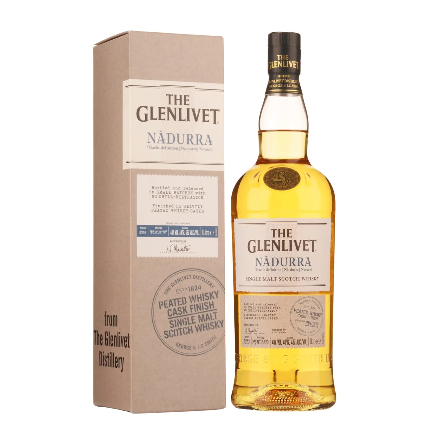 Glenlivet Nadurra Peated Cask Finish Single Malt Scotch Whisky 1L Booze House