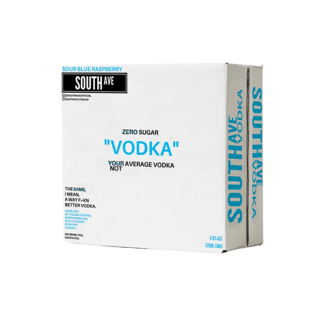 South Ave Vodka Sour Blue Raspberry Can 375mL - Booze House
