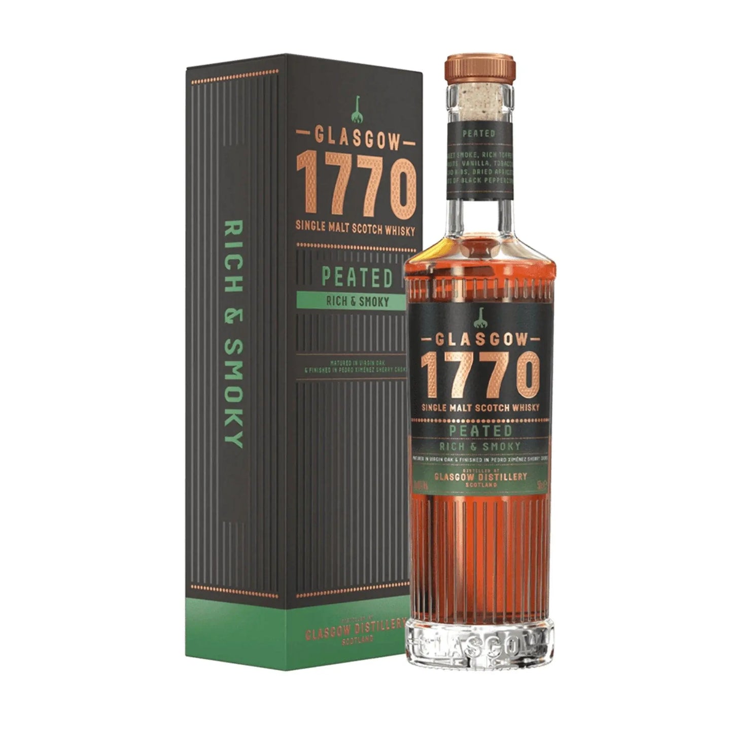 Glasgow 1770 Peated Single Malt Scotch Whisky 500ml - Booze House