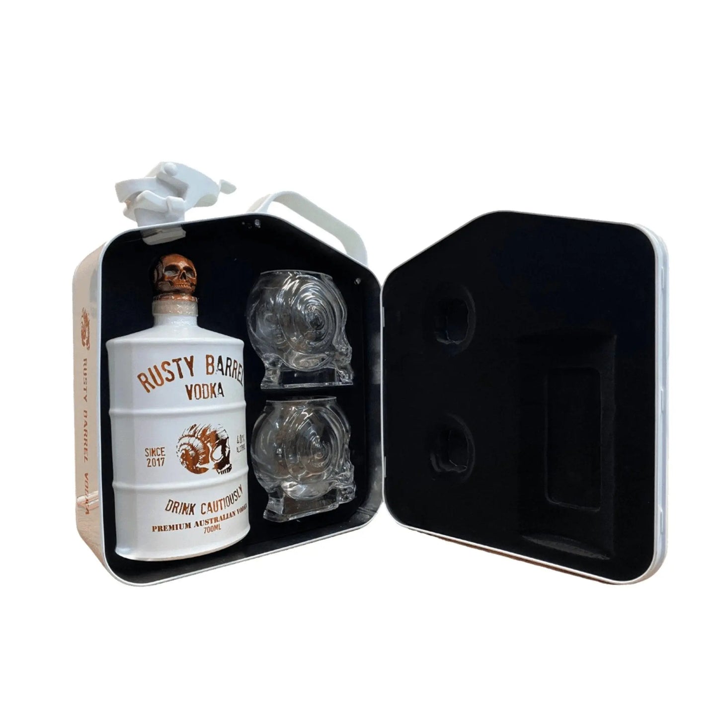 Rusty Barrel Vodka Jerry Can Limited Edition Gift Pack (White) 700ml - Booze House