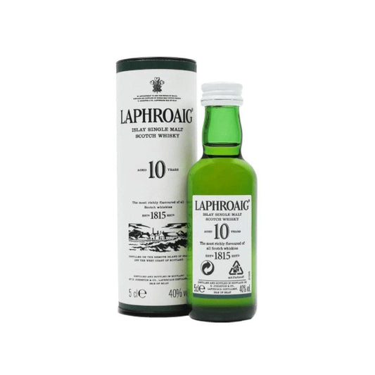 Laphroaig 10 Year Old Single Malt Scotch Whisky Mini 50ml - Booze House