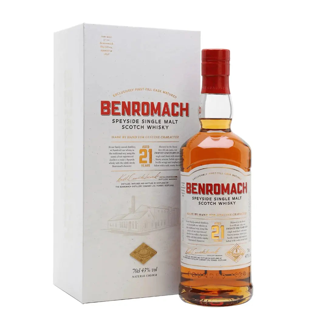 Benromach 21 Year Old Speyside Single Malt Scotch Whisky 700ml - Booze House