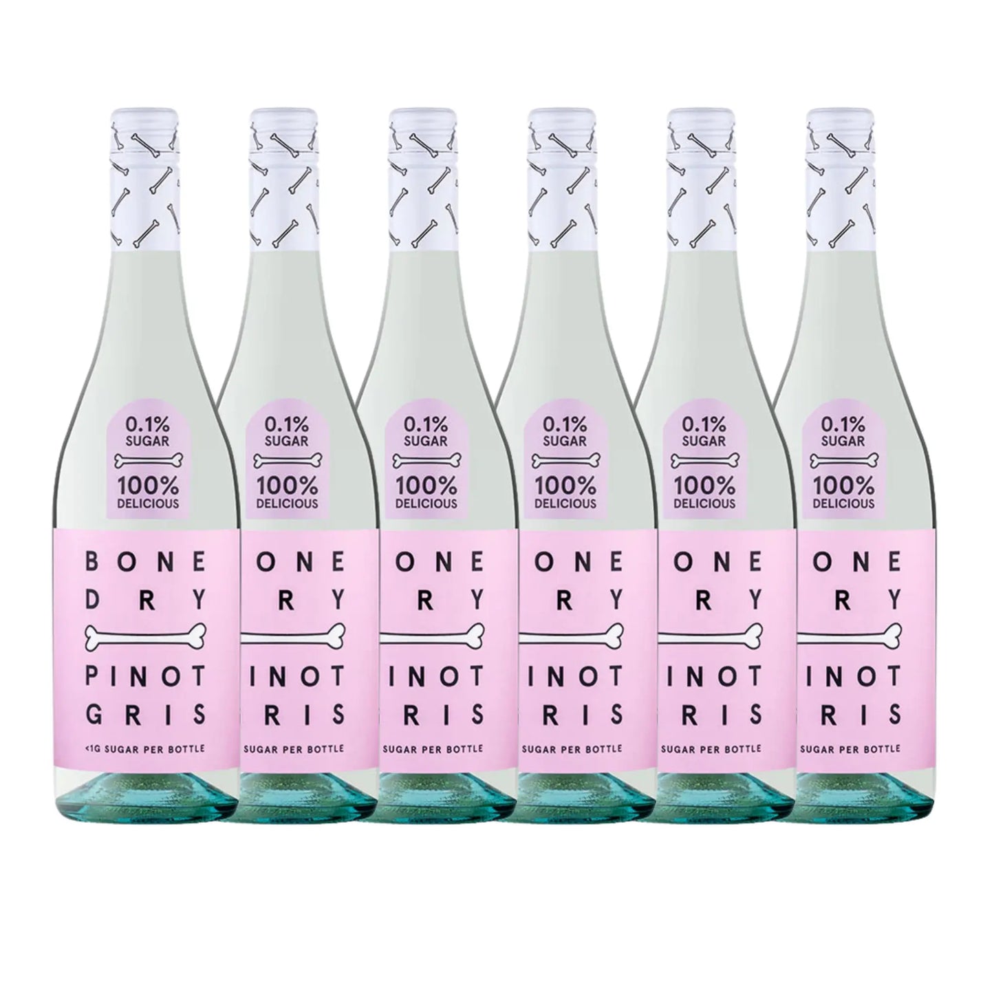 Bone Dry Pinot Gris 750ml wine bottles