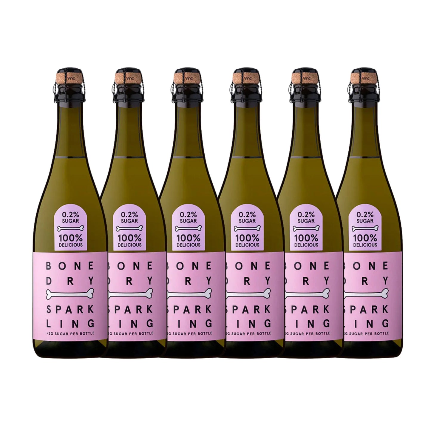 "Bone Dry Sparkling Wine 750ml Bottles