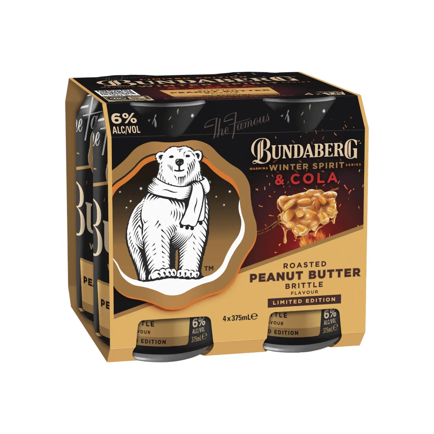 Bundaberg Winter Series Peanut Butter Brittle & Cola 6% Cans 375ml Booze House