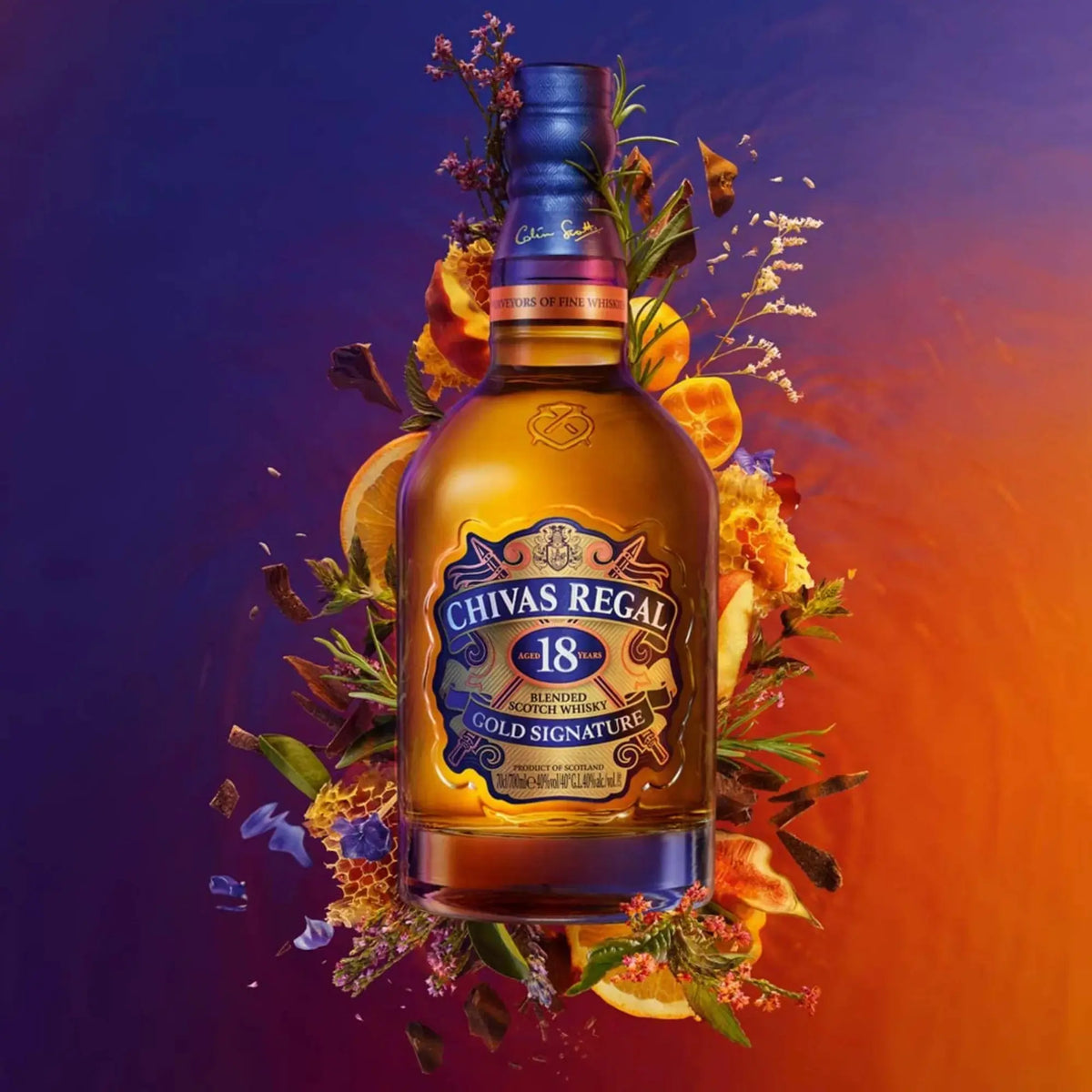 Chivas Regal 18 Year Old Blended Scotch Whisky Decanter & 2 Chivas Regal 18 Year Old Blended Scotch Whisky Decanter & 2