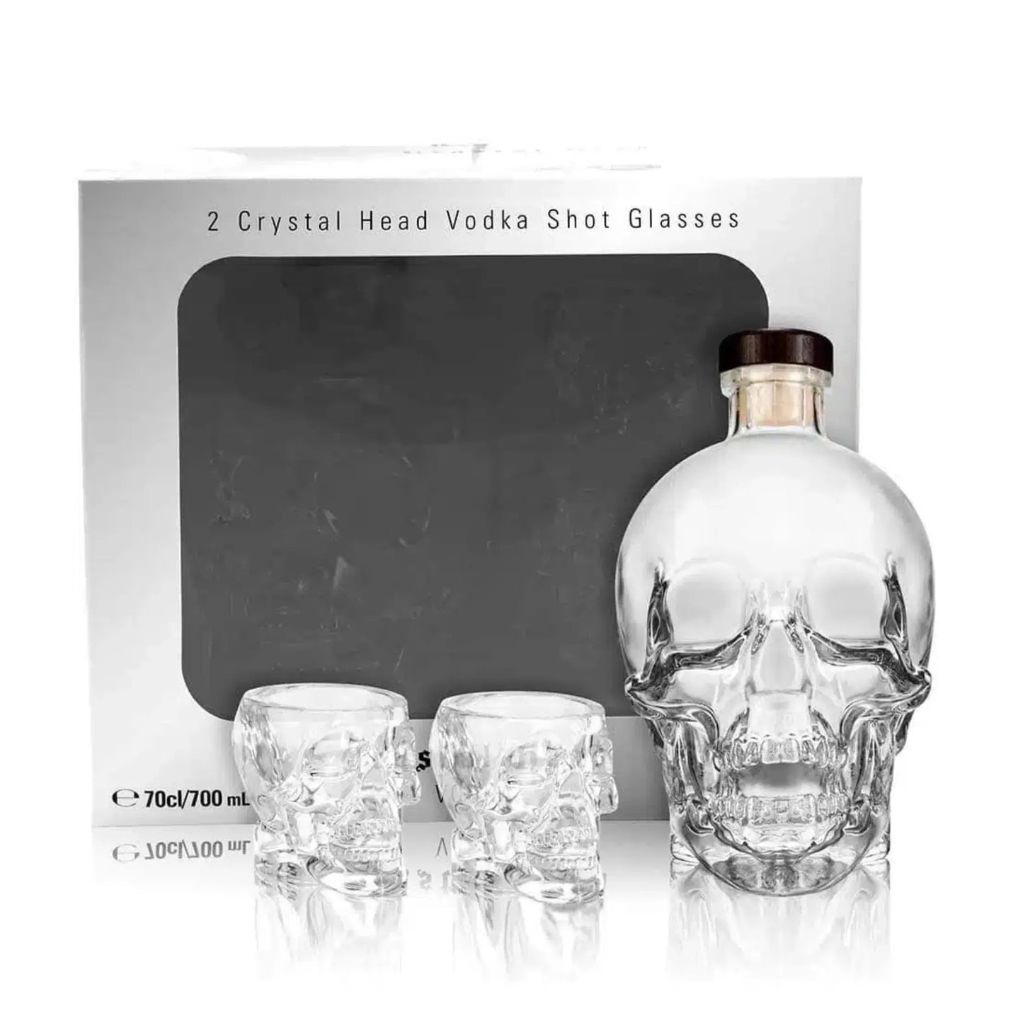 Crystal Head Skull Decanter + 2 Shot Glasses Gift Pack Vodka 700mL Booze House