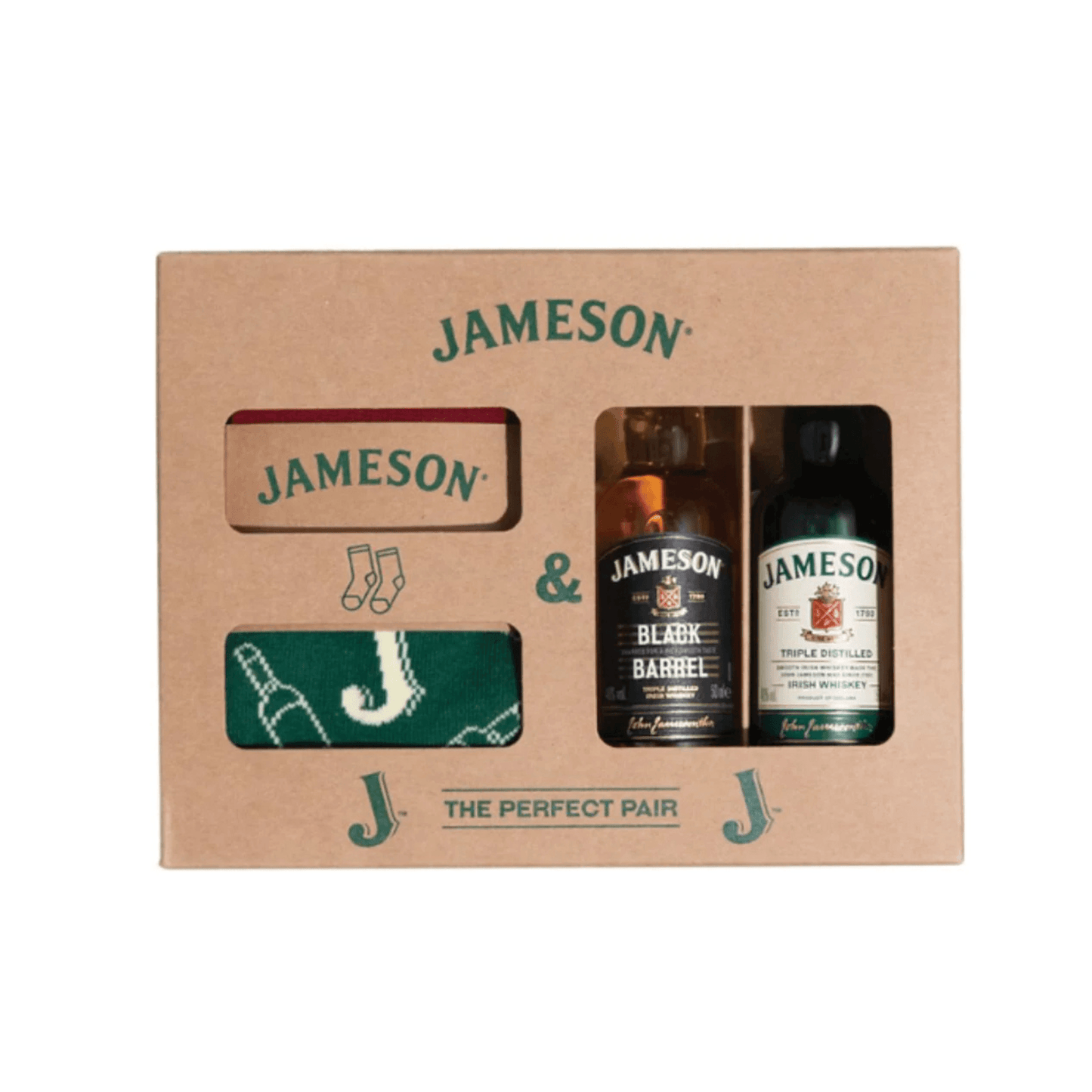 Jameson Original 50mL, Black Barrel 50mL and Socks Giftpack