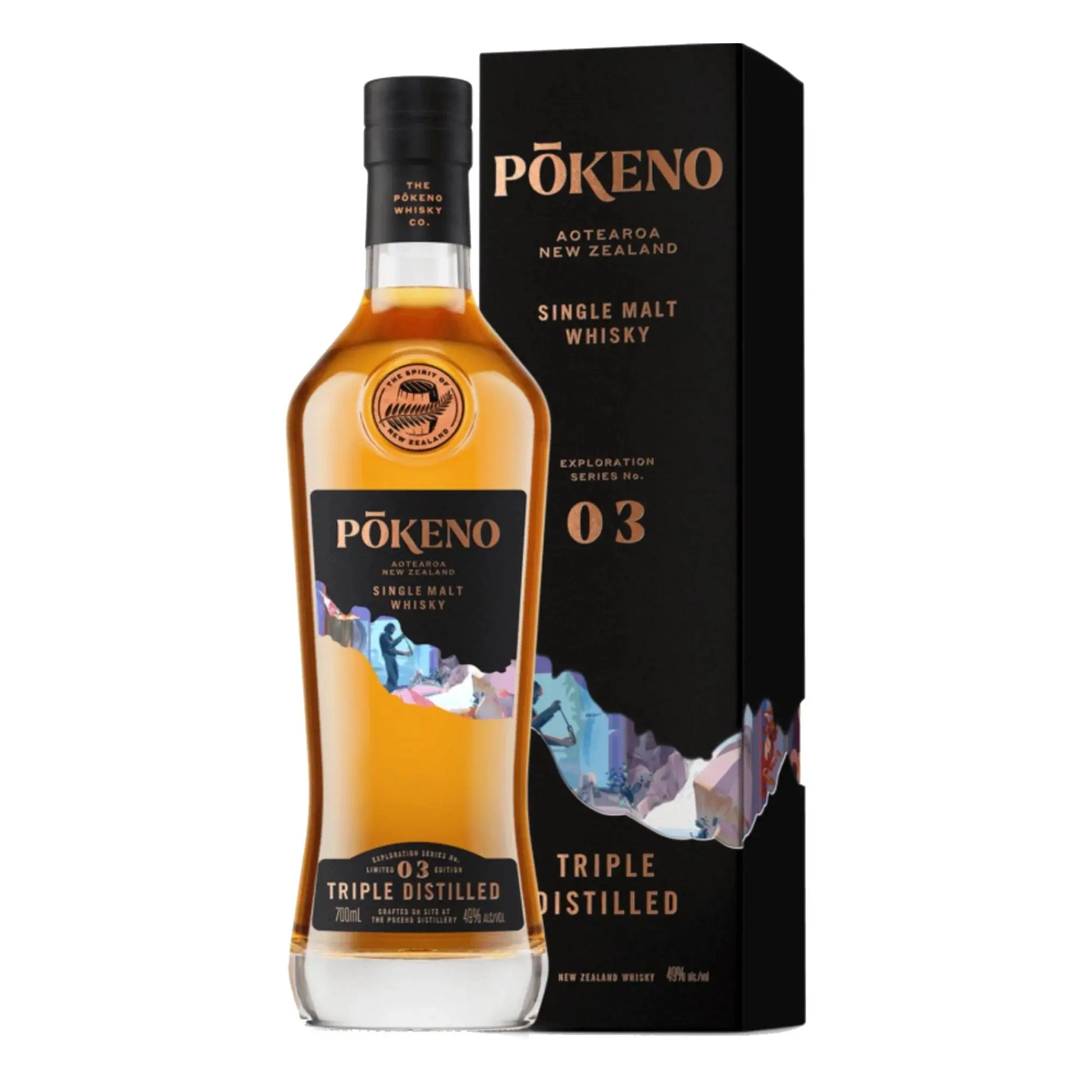 Pōkeno Distillery Triple Distilled New Zealand Single Malt Whisky 700ml Booze House