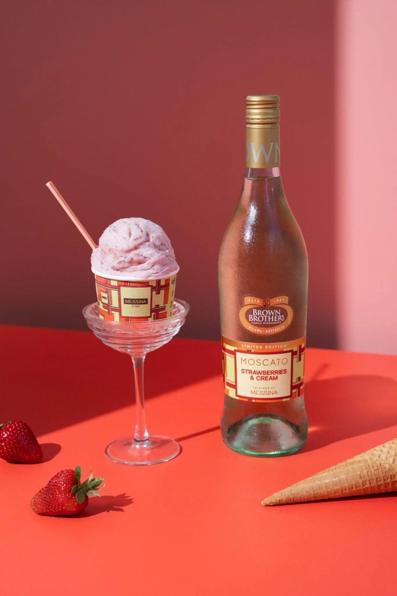 Brown Brothers Moscato Strawberries & Cream Limited Edition 750ml - Booze House