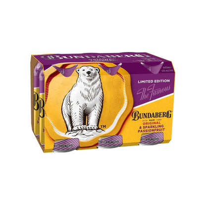 Bundaberg Original Rum & Sparkling Passionfruit Limited Edition Cans 375ml - Booze House