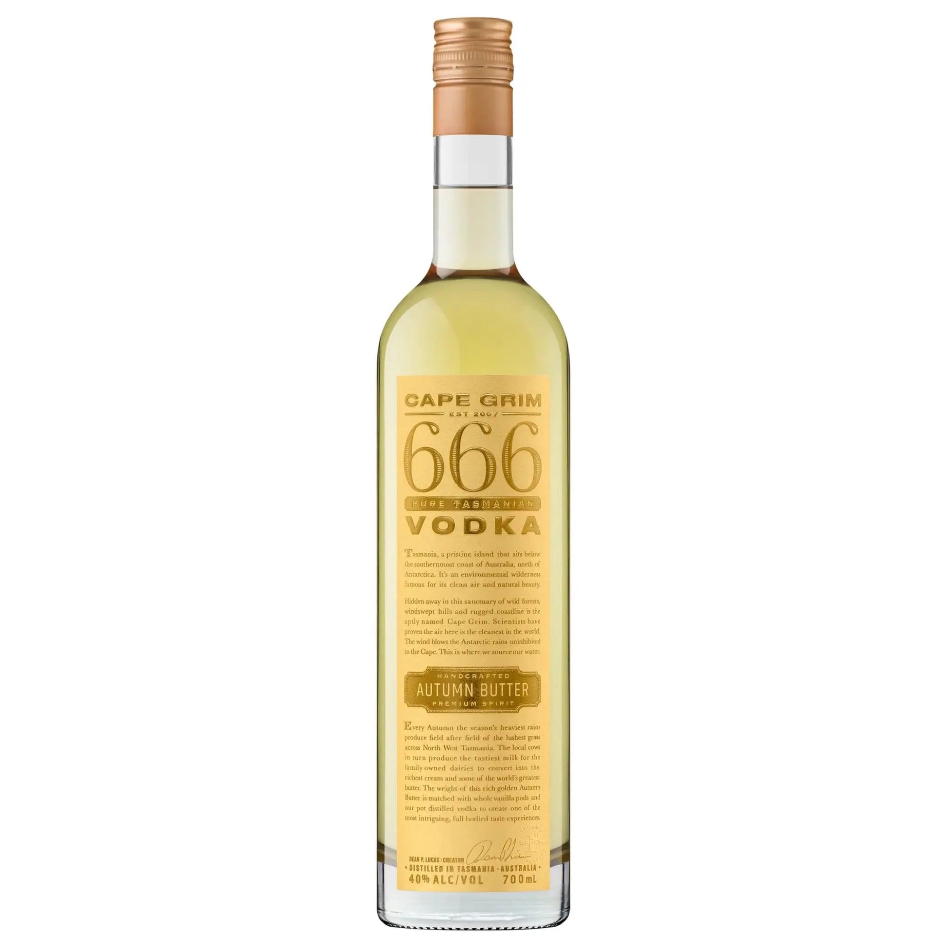 Cape Grim 666 Autumn Butter Vodka 700mL - Booze House