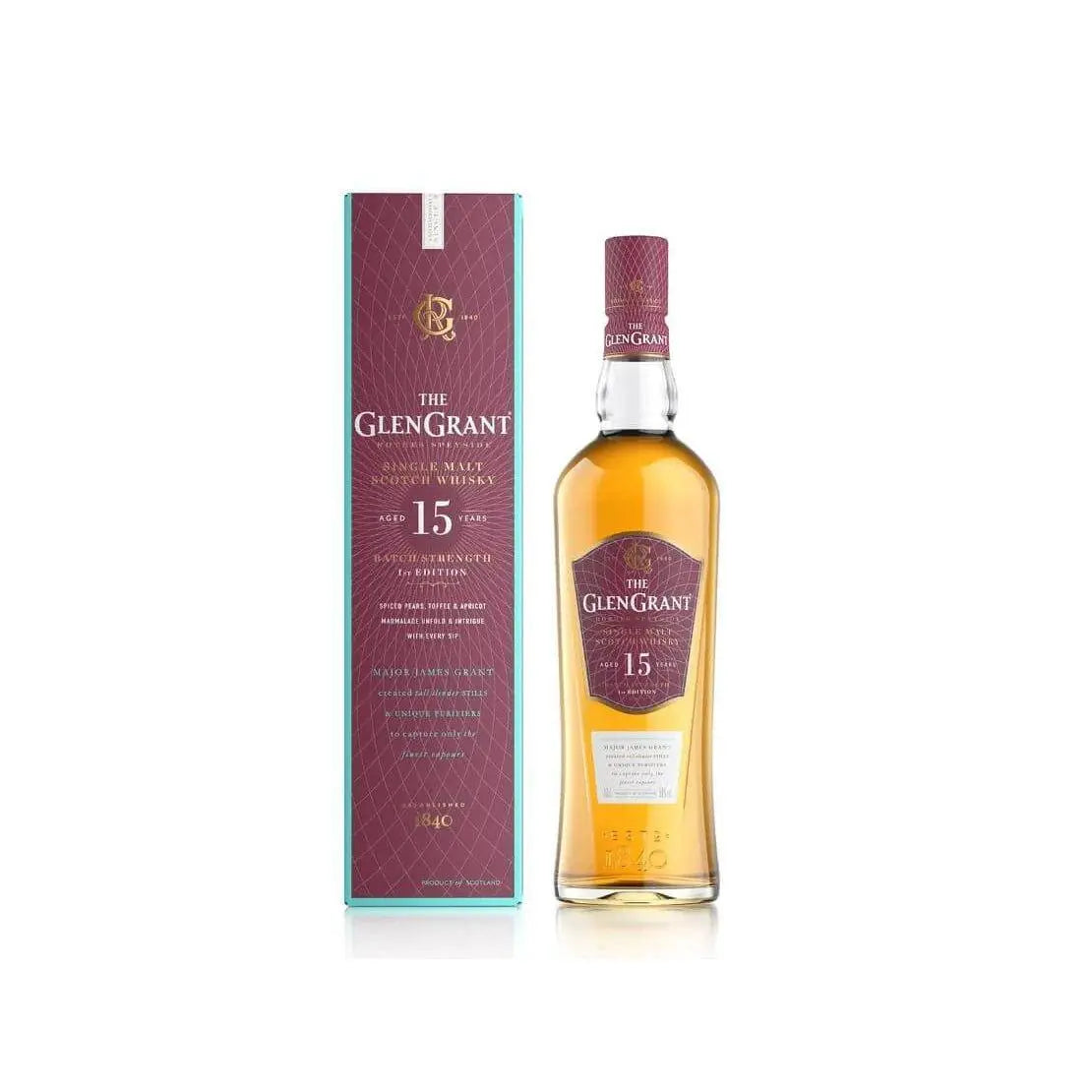 Glen Grant 15 Year Old Single Malt Scotch Whisky 700ml - Booze House