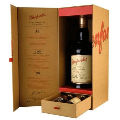 Glenfarclas 15 Year Old Single Malt Scotch Whisky Gift Pack (1x700ml And 2x50ml Bottles) - Booze House