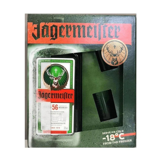 Jagermeister Herbal Liqueur & 2 Shot Glasses Gift Pack 700ml - Booze House