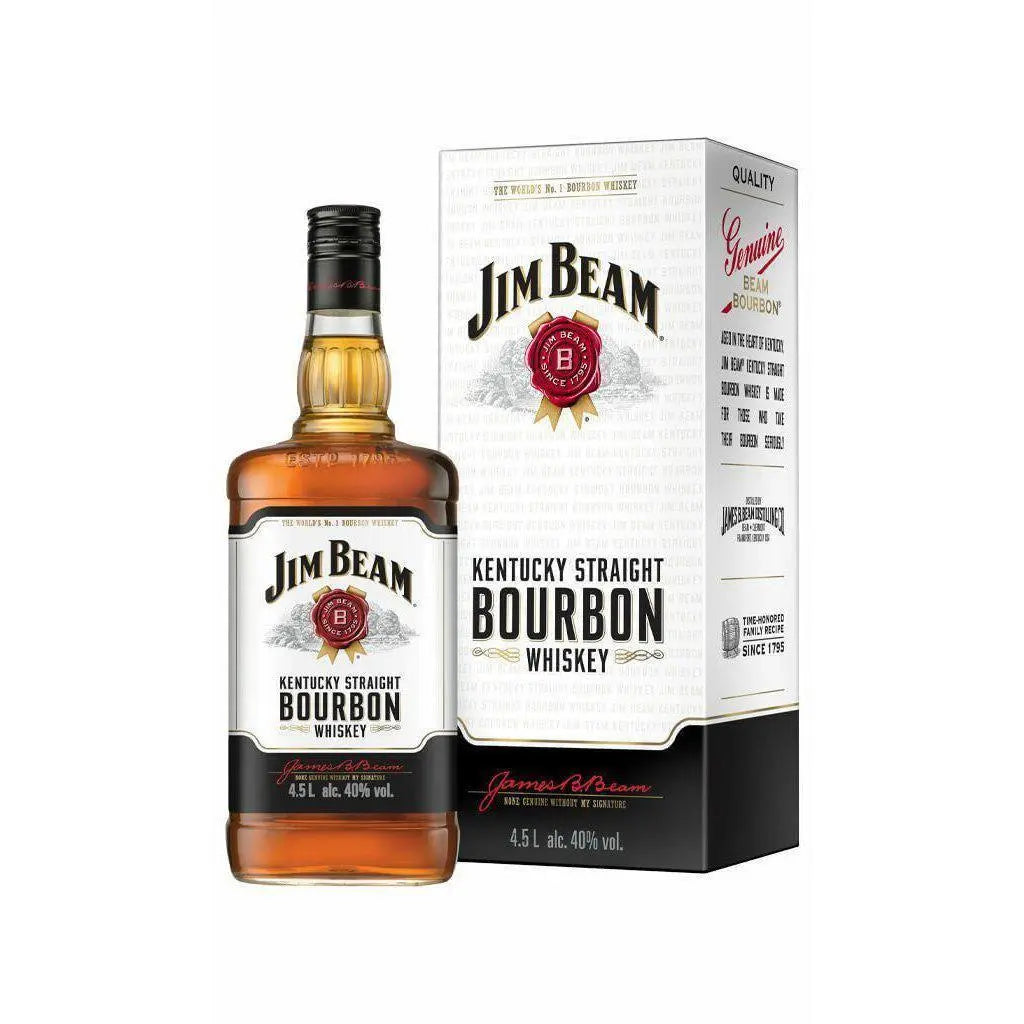 Jim Beam White Label Bourbon Whiskey 4.5 Litre Cradle - Booze House
