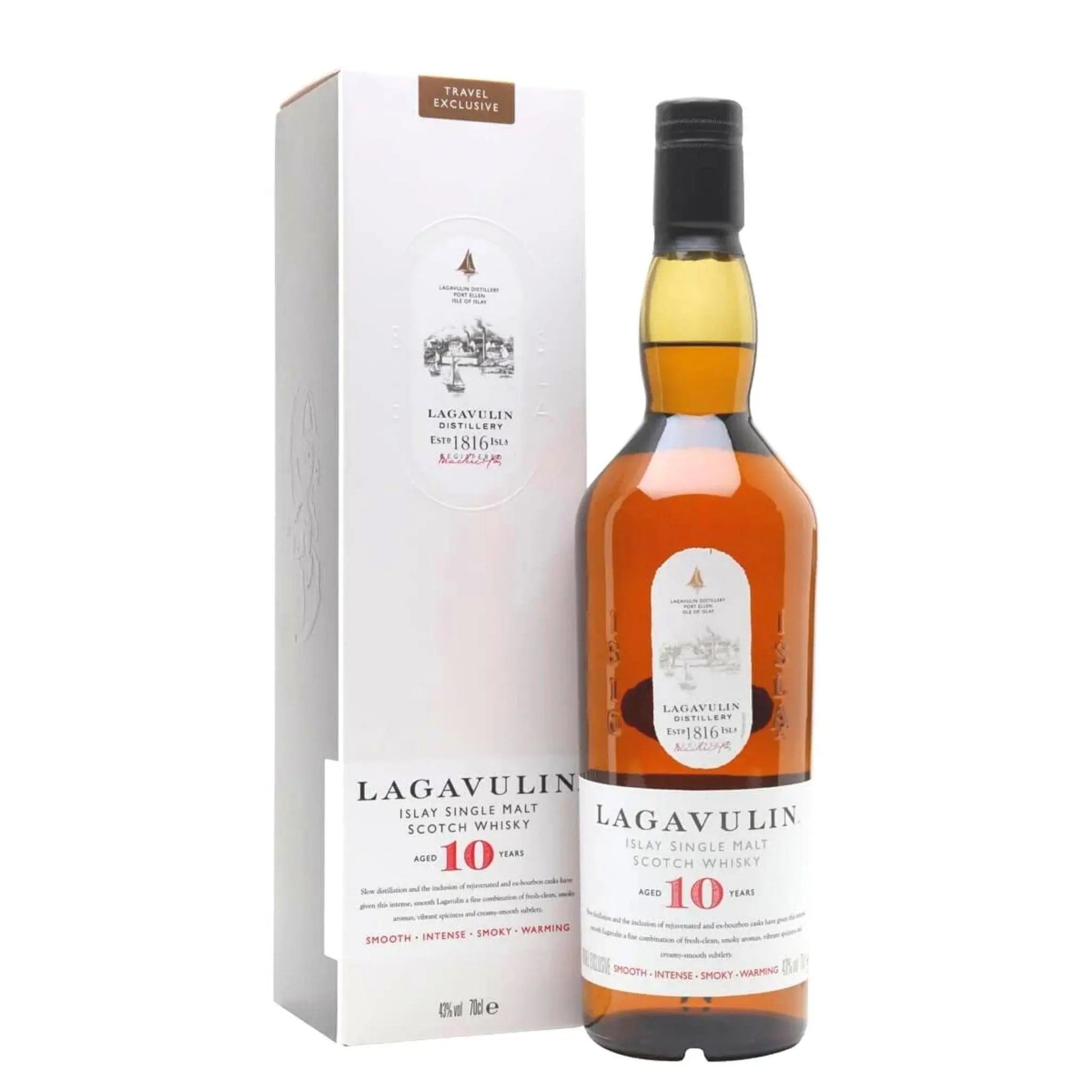 Lagavulin 10 Year Old Single Malt Scotch Whisky 700ml Travel Exclusive - Booze House