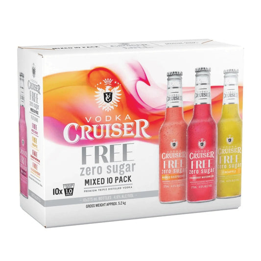 Vodka Cruiser Sugar Free Mixed 10 Pack 275ml - Booze House