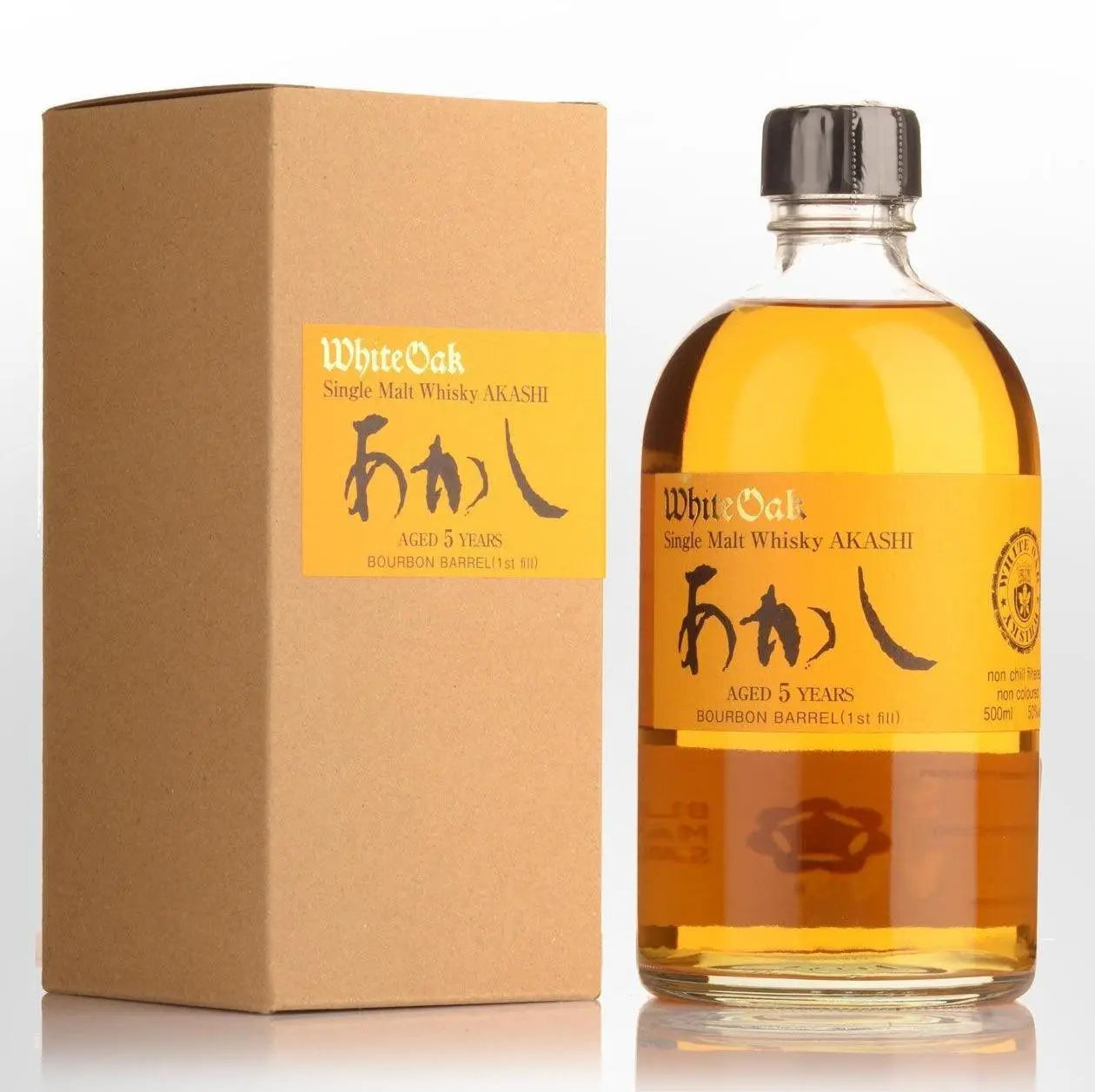 White Oak Akashi Single Malt Bourbon Whisky 500ml - Booze House