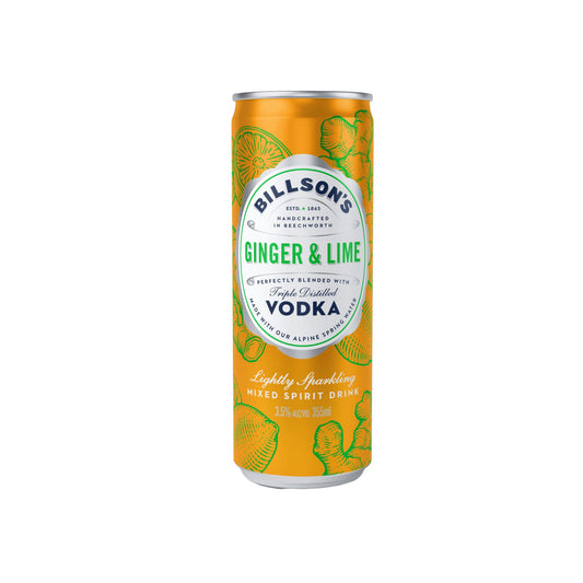 Billson's Vodka With Ginger and Lime 355ml - Booze House