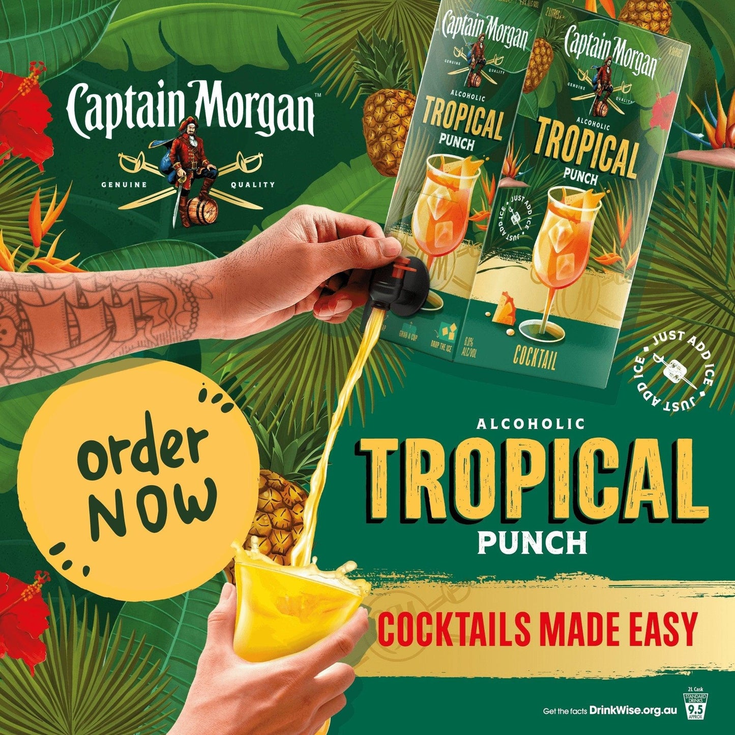 Captain Morgan Tropical Punch Cocktail 2L - Booze House