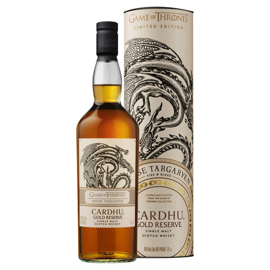 Cardhu Gold Reserve Game Of Thrones House Targaryen Limited Edition Single Malt Scotch Whisky 700ml - Booze House