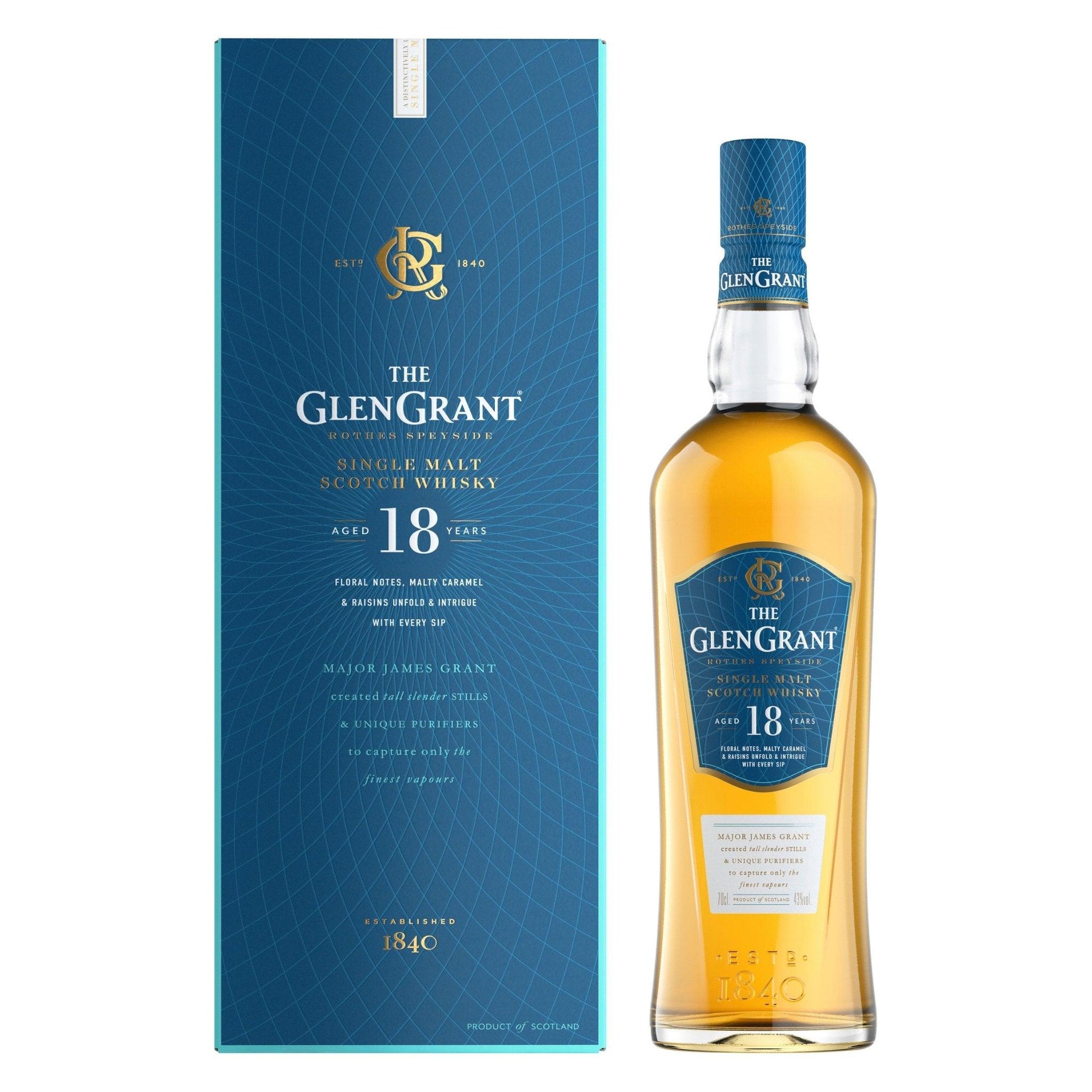 Glen Grant 18 Year Old Single Malt Scotch Whisky 700mL - Booze House