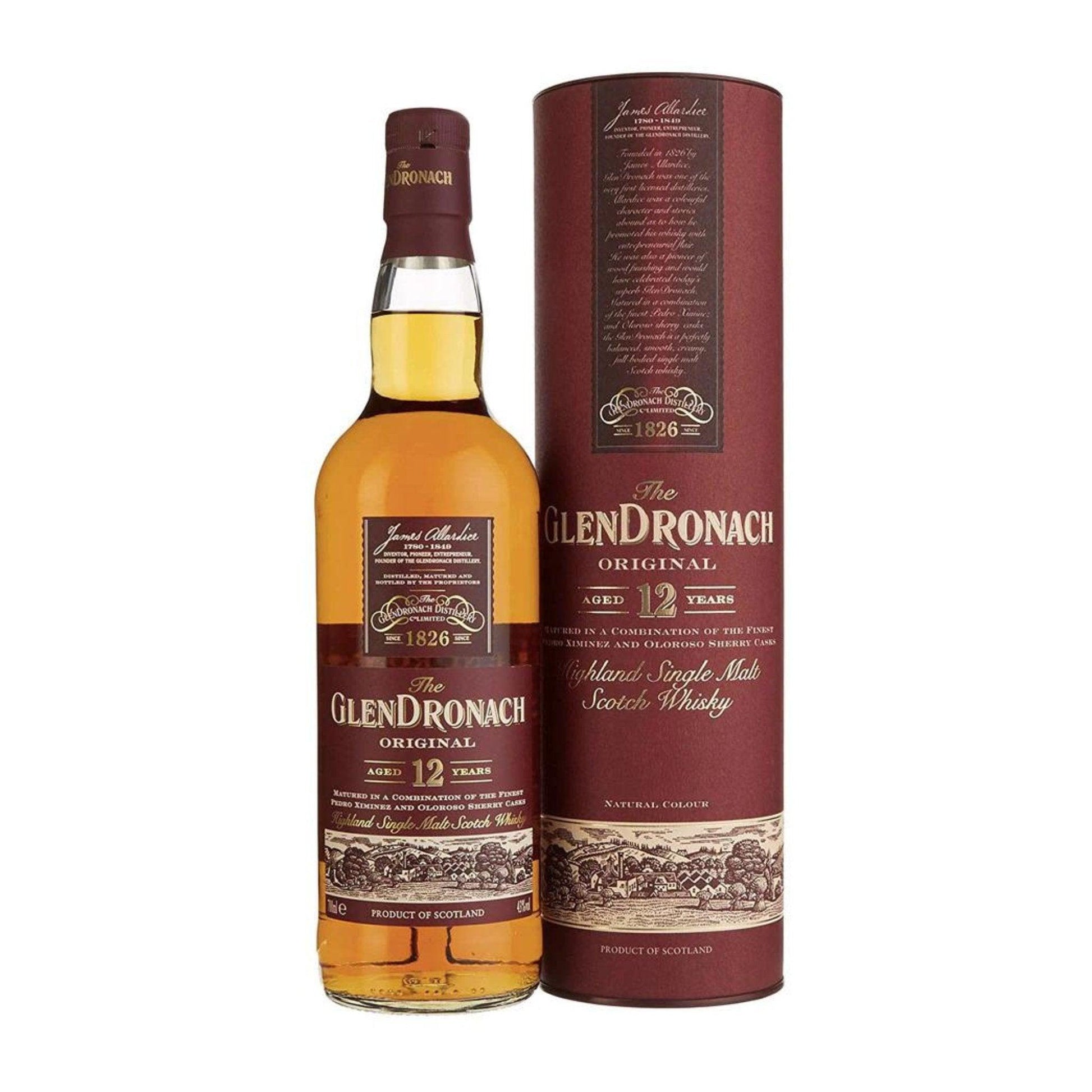 GlenDronach 12 Year Old Single Malt Scotch Whisky 700ml - Booze House
