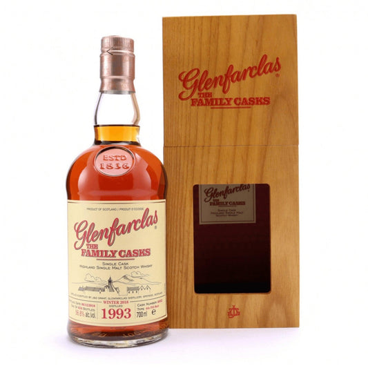 Glenfarclas Family Casks 1993 Single Malt Whisky Wooden Gift Box 700mL - Booze House