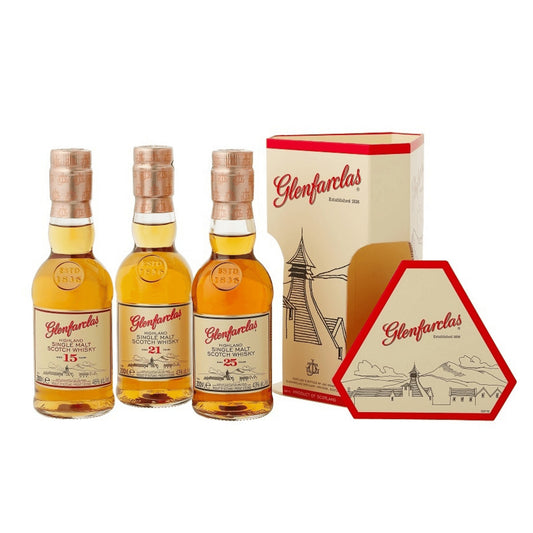 Glenfarclas Trio Gift Pack 3X200ml (15, 21, 25 Year old) - Booze House