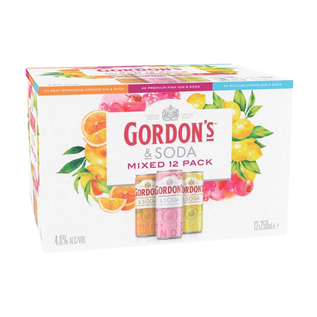 Gordon's Gin & Soda Mixed Pack 12x250mL Cans - Booze House