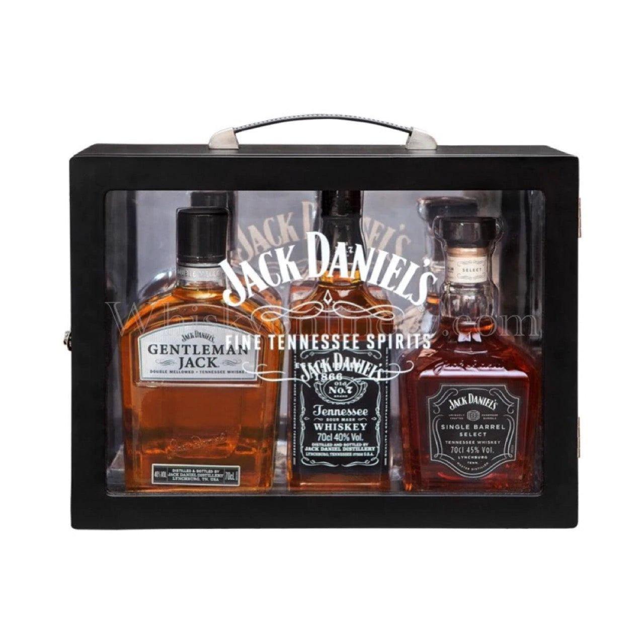 Jack Daniel's Family of Brands Wooden Gift Pack with Glass Case 700ml - Booze House