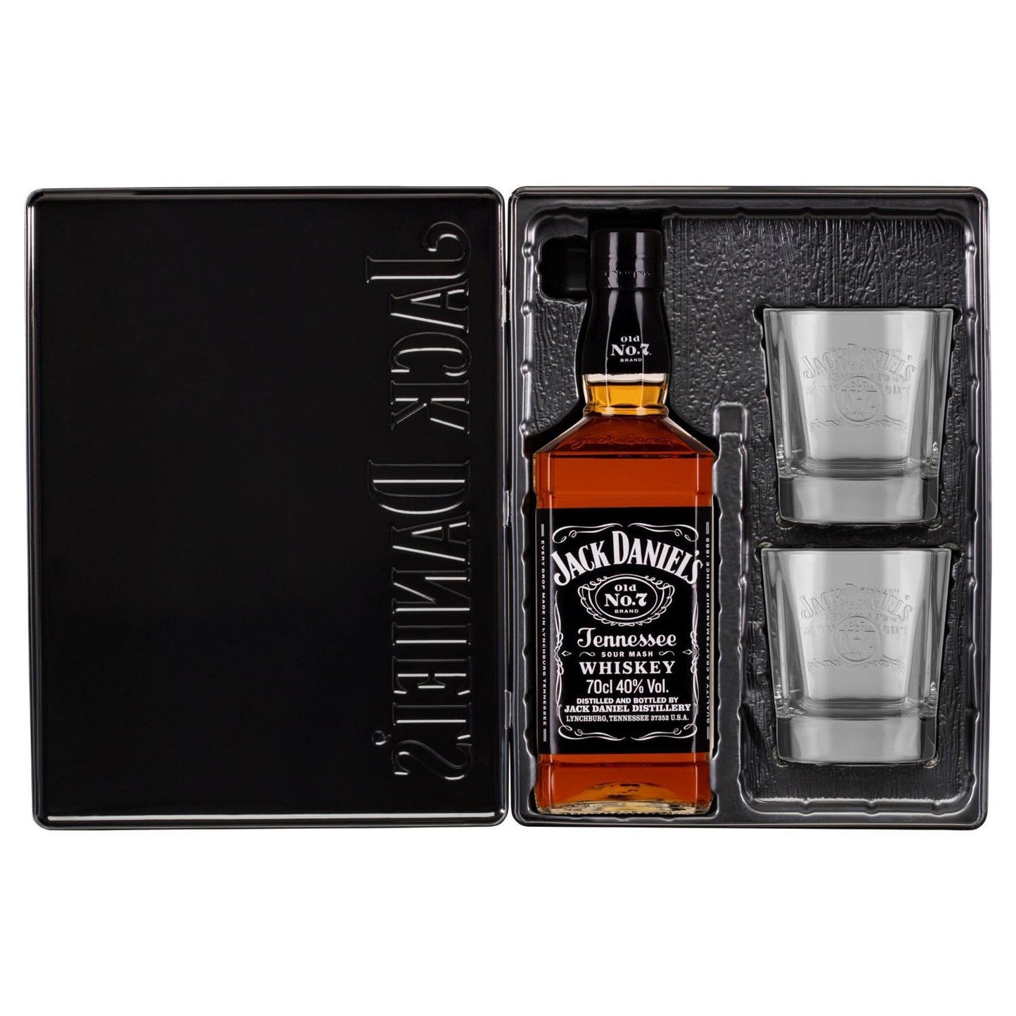 Jack Daniel's Tin with 2 Glass Gift Pack 700mL - Booze House