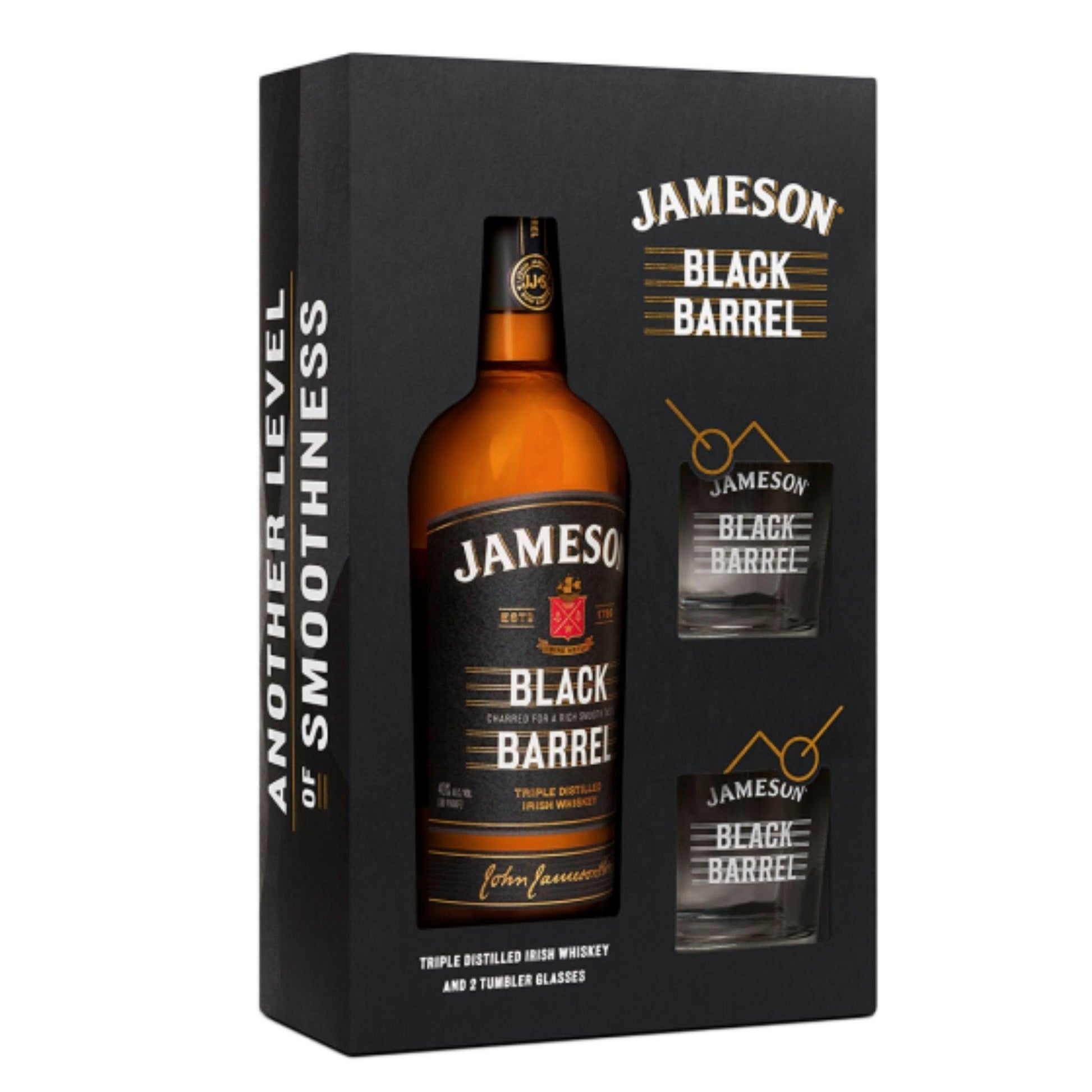 Jameson Black Barrel Irish Whiskey With Twin Glass Pack - Booze House