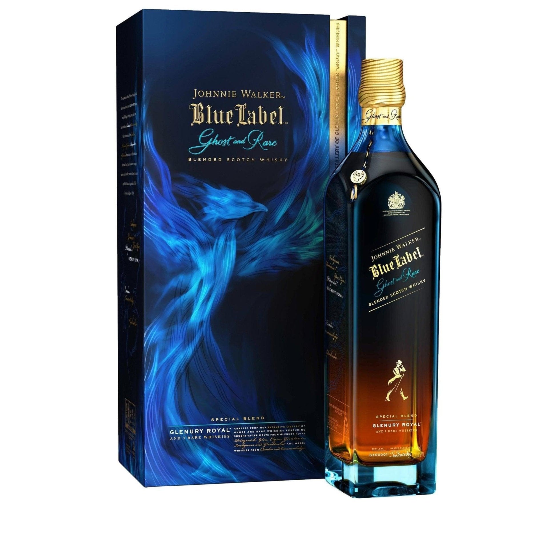 Johnnie Walker Blue Label Ghost and Rare Glenury Royal Blended Scotch Whisky 750ml - Booze House