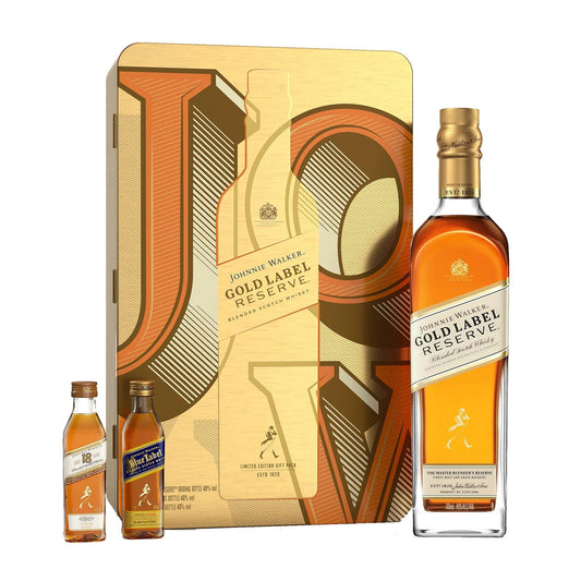Johnnie Walker Gold Label Reserve Blended Scotch Whisky 700ml + Minis Gift Pack - Booze House