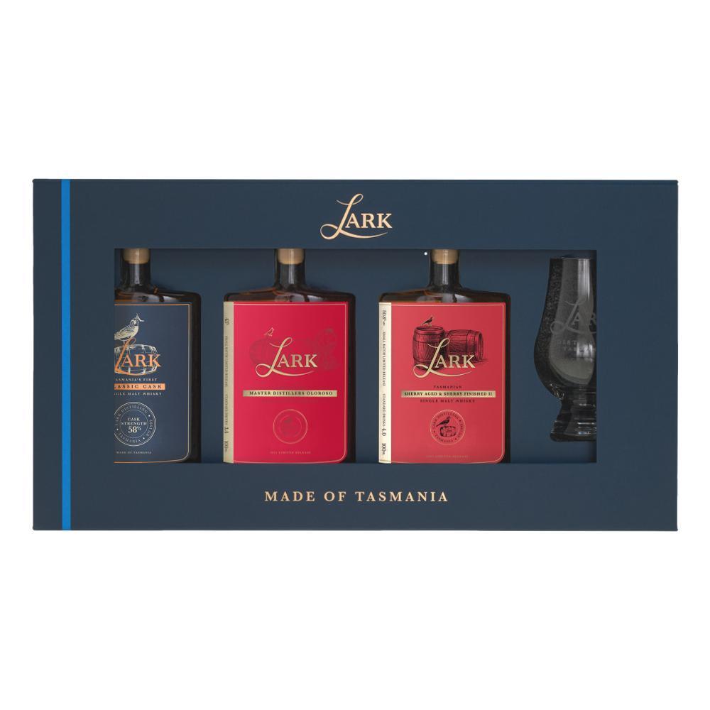 Lark Distillery Big Hitters Gift Pack With Glencairn Glass 3x100mL - Booze House