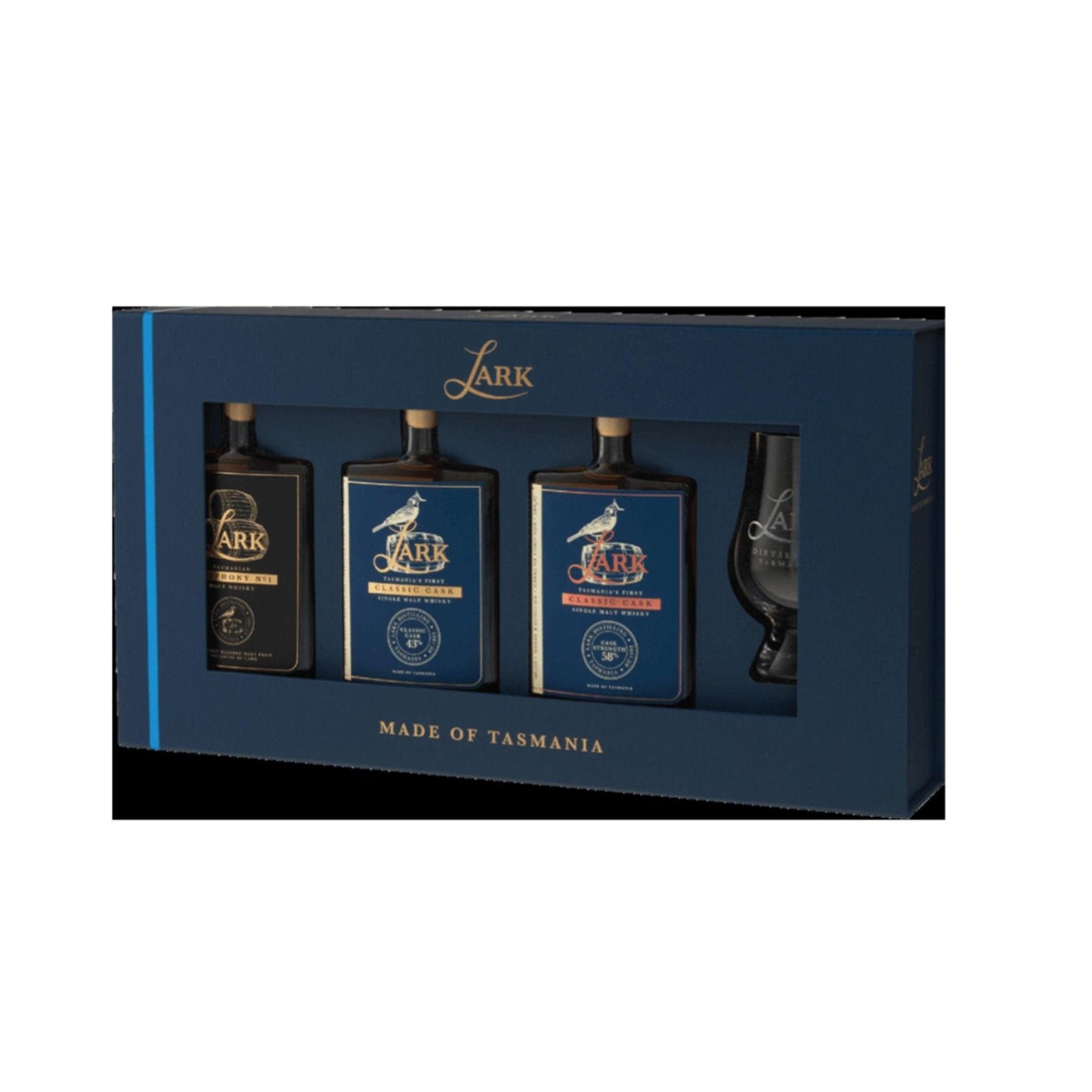 Lark Distillery Classic Flight Gift Pack 3x100ml with Glencairn Whisky Glass - Booze House