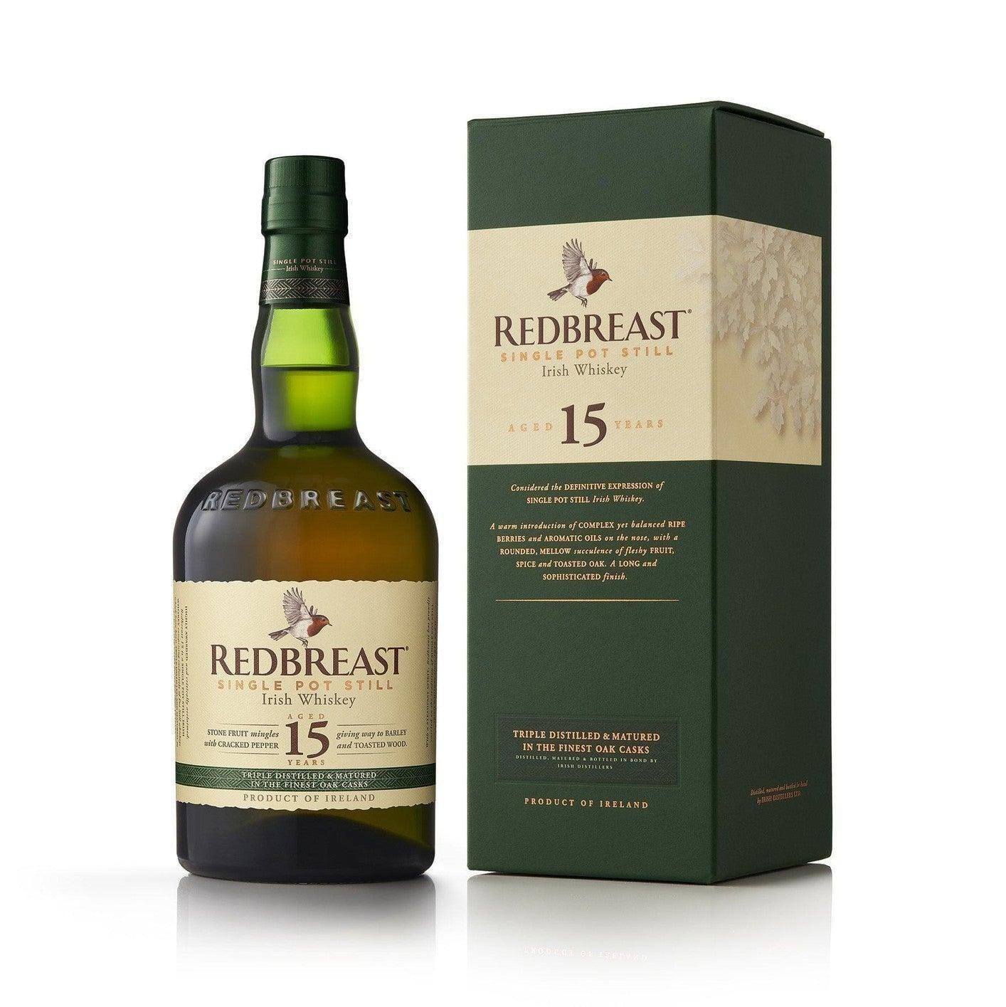 Redbreast 15 Year Old Single Pot Still Irish Whiskey (700ml) - Booze House