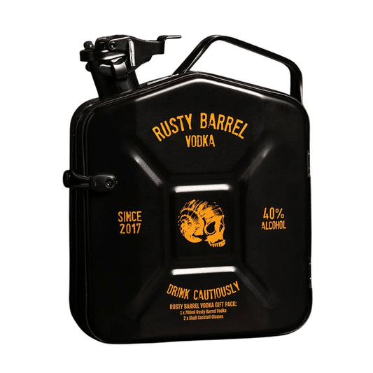 Rusty Barrel Vodka ﻿﻿J﻿erry Can Limited Edition Gift Pack (Black) 700ml - Booze House