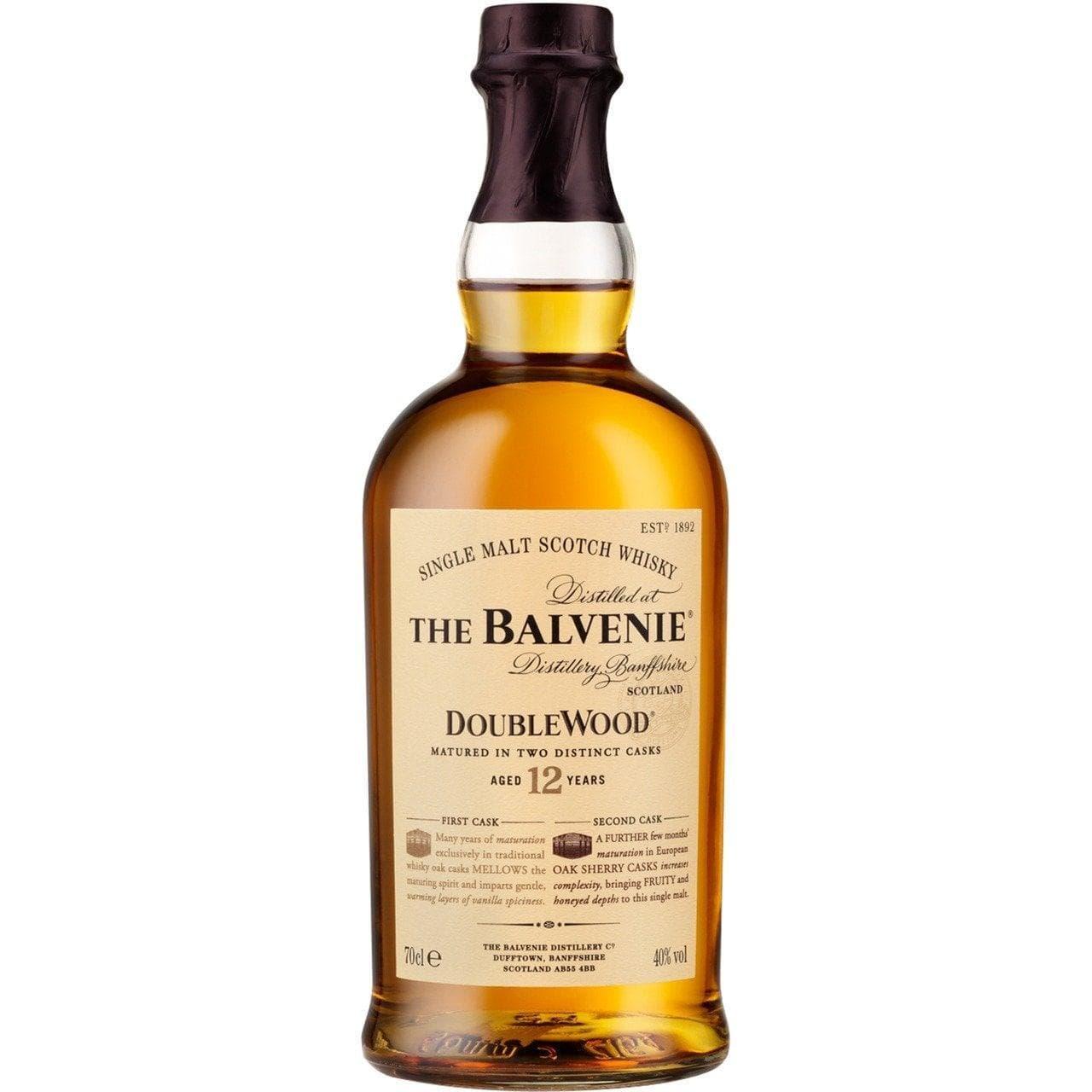 The Balvenie 12 Year Old DoubleWood Single Malt Scotch Whisky 700mL - Booze House