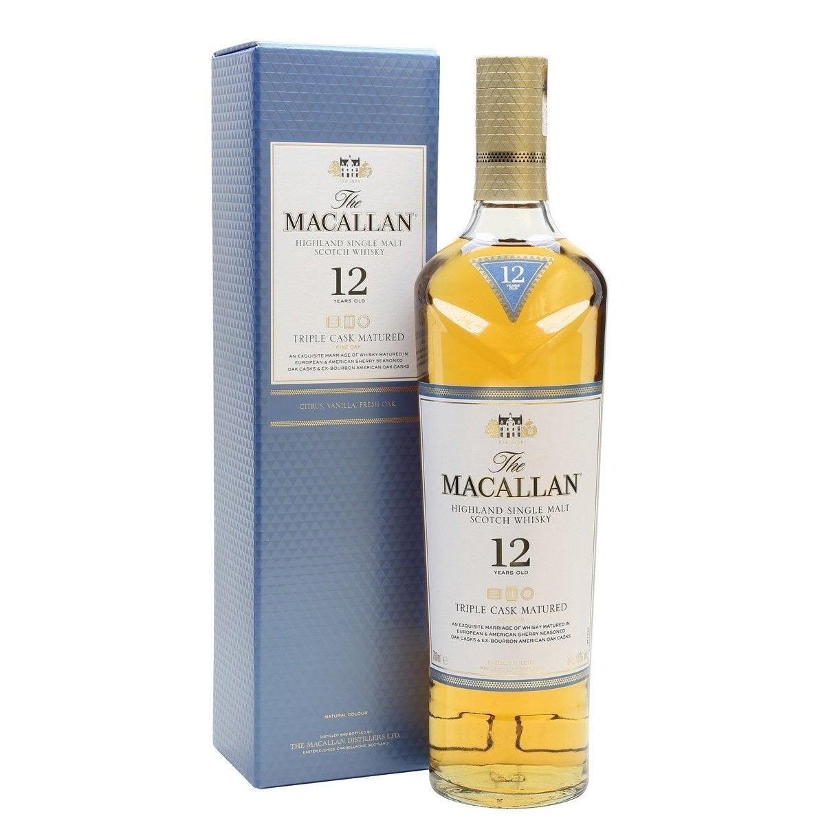 The Macallan 12 Year Old Triple Cask Matured Single Malt Scotch Whisky 700mL - Booze House