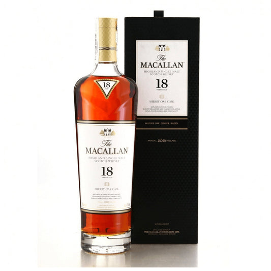 The Macallan 18YO Sherry Oak Cask Single Malt Whisky 2021 Release - Booze House