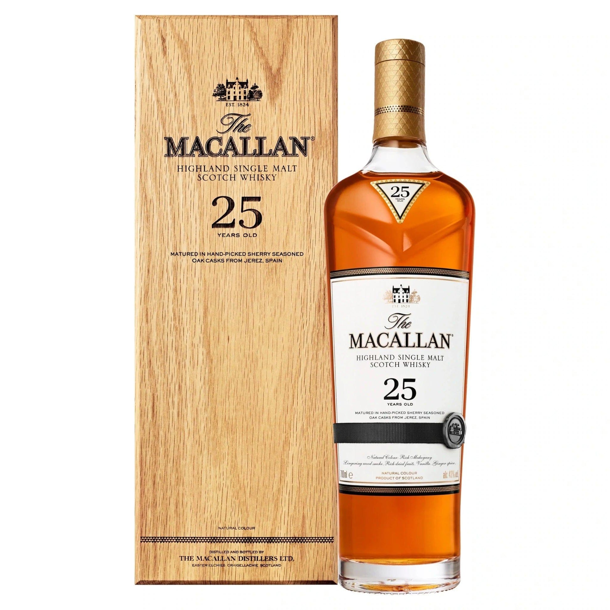 The Macallan 25 Year Old Sherry Oak Cask Single Malt Scotch Whisky 700ml - Booze House