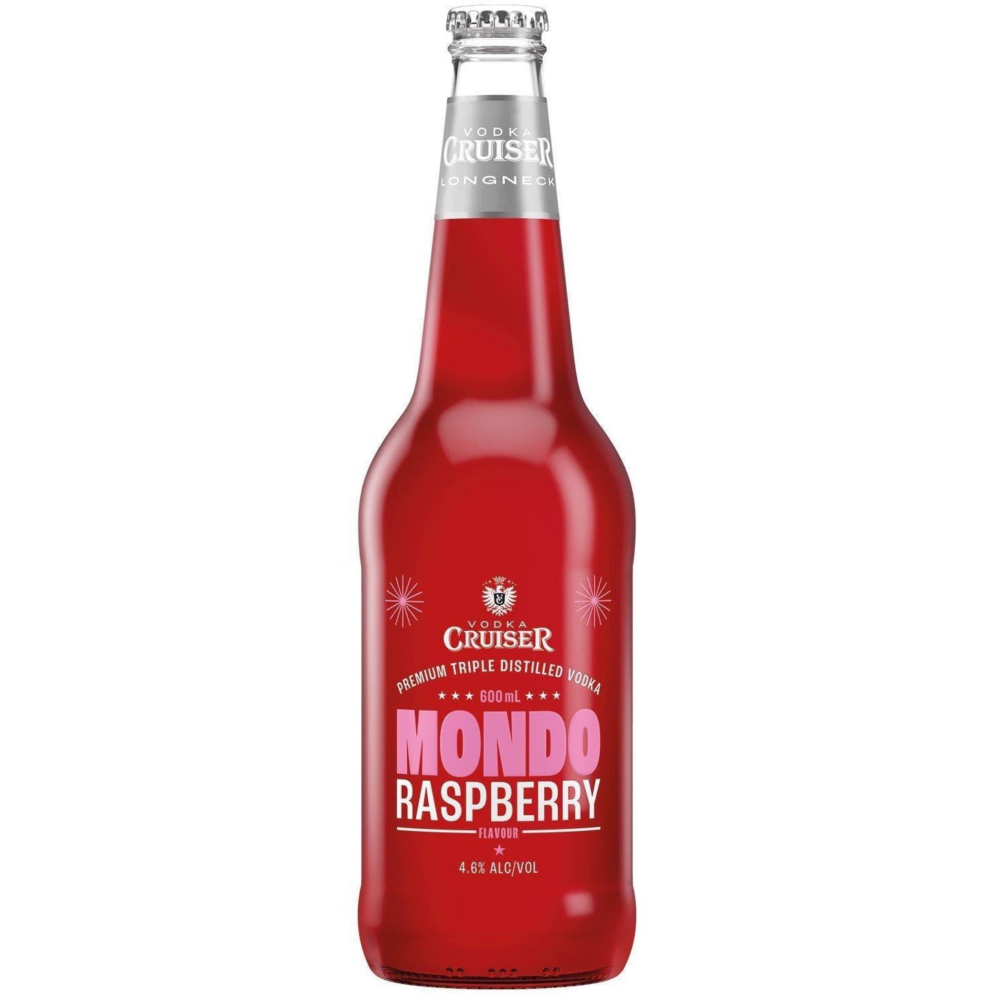 Vodka Cruiser Mondo Raspberry Longneck Bottle 600m - Booze House